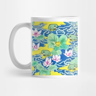 Waterlilies and frog chinoiserie Mug